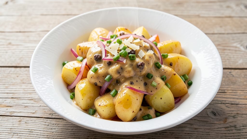 Big Bob Gibson Potato Salad Recipe: Crisp Celery Crowns and Tangy Anchovy-Parmesan Cream