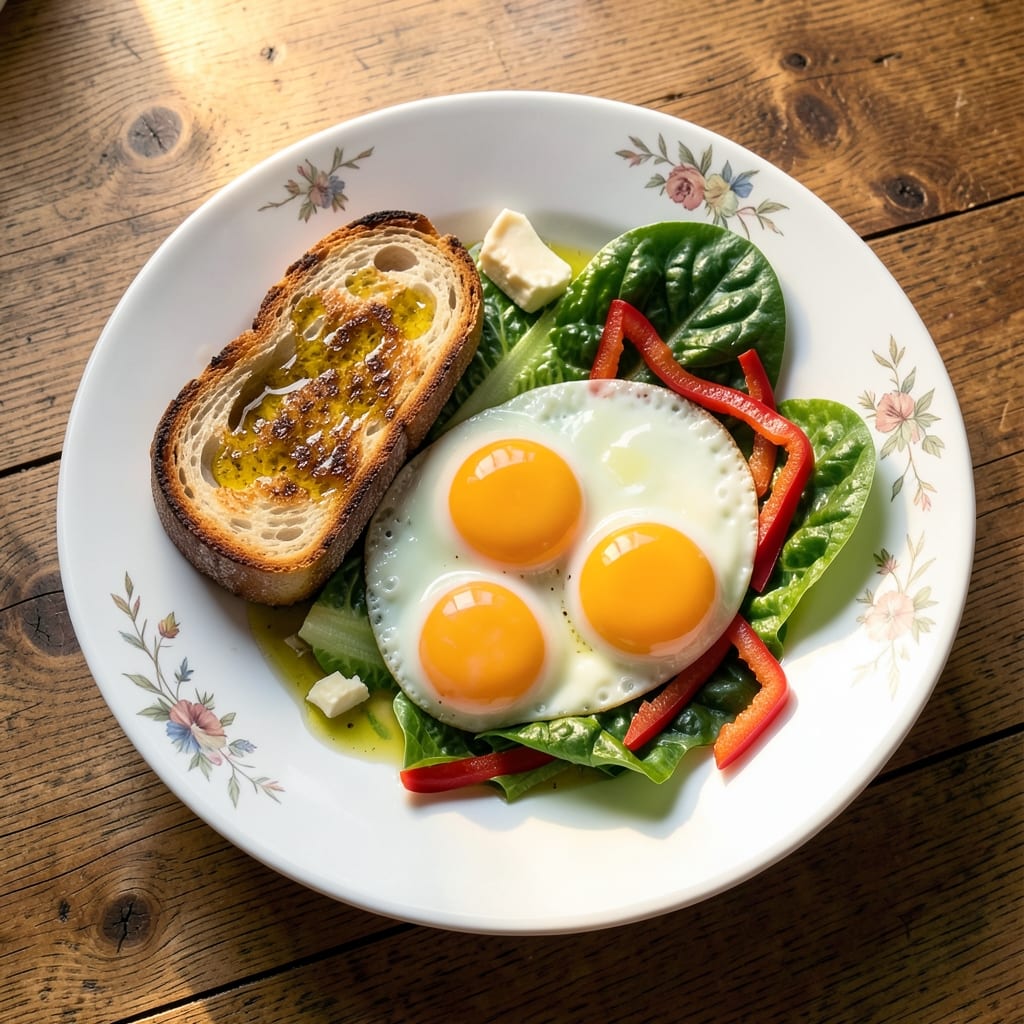 3gg Salad Recipe: Crispy Croutons and Creamy Yolk Magic
