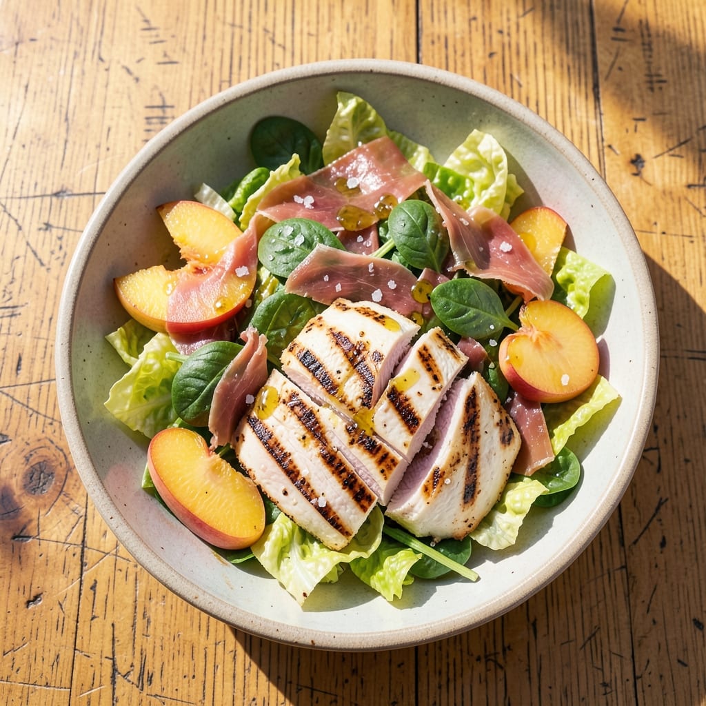 54th Street Summer Salad Recipe: Crispy Prosciutto and Peach Brightness