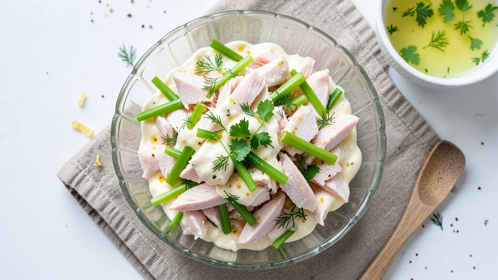 Betty Crocker's Turkey Salad Recipe: Creamy Herb Velout with Crisp Celery Crowns
