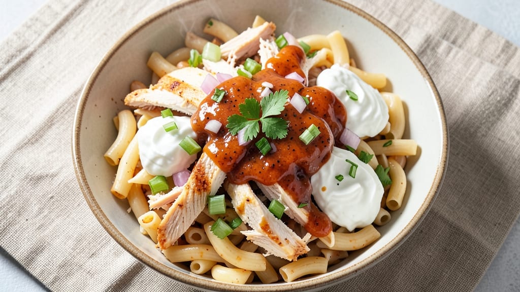 Buffalo Chicken Macaroni Salad Recipe: Crisp Celery Bites and Tangy Ranch Fusion