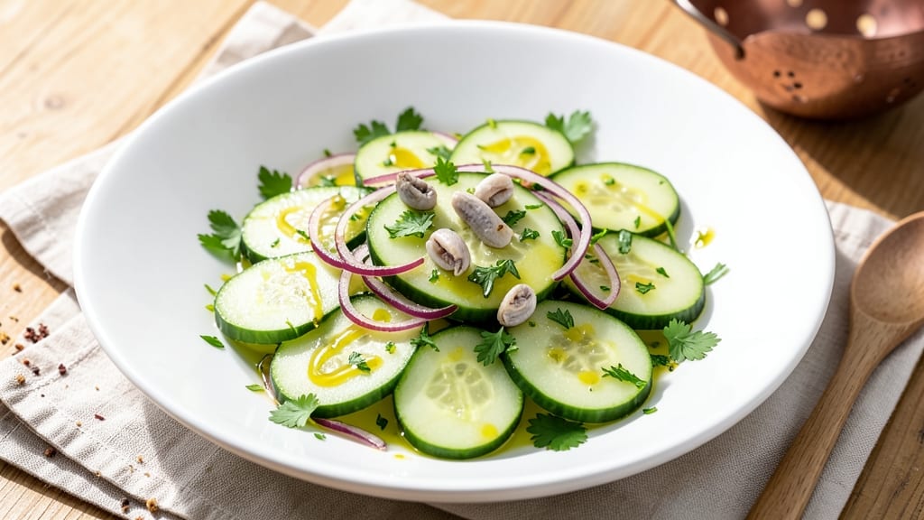 Biaggi's Cucumber Onion Salad Recipe: Classic Italian Crunch With Lemon-Anchovy Zing