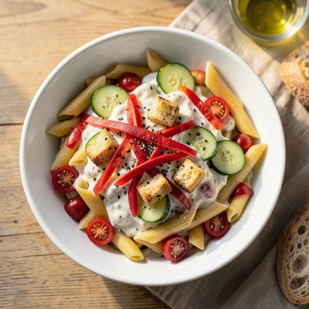 Aldi Pasta Salad Recipe: Crunchy Croutons and Bold Italian Dressing