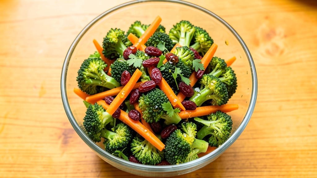 Broccoli Carrot Raisin Salad Recipe: Sweet-Tart Crunch Meets Creamy Herb Velout Bliss