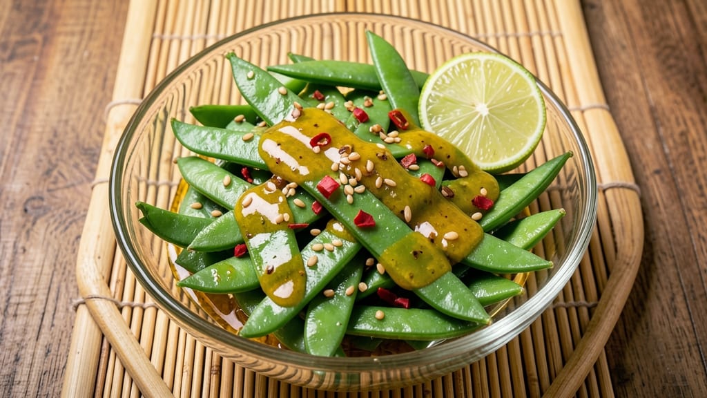 Asian Snow Pea Salad Recipe: Crisp-Tender Peas With Zesty Sesame Lime Dressing