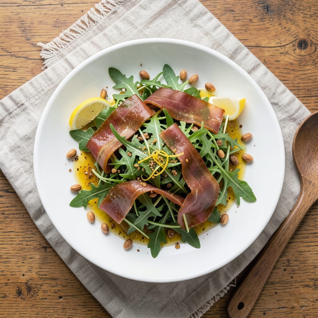 1805 Salad Recipe: Crispy Prosciutto and Arugula with Lemon Vinaigrette