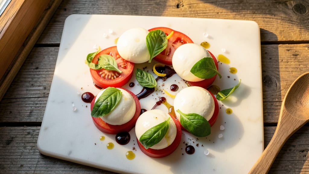 Caprese Salad Recipe With Mozzarella Balls: Fresh Tomatoes and Bursting Bites of Creamy Cheese