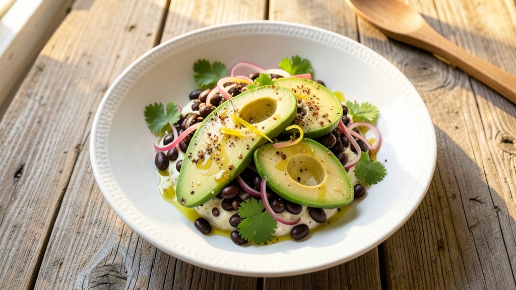 Avocado And Bean Salad Recipe: Creamy Avocado Meets Zesty Lime and Cilantro Zing
