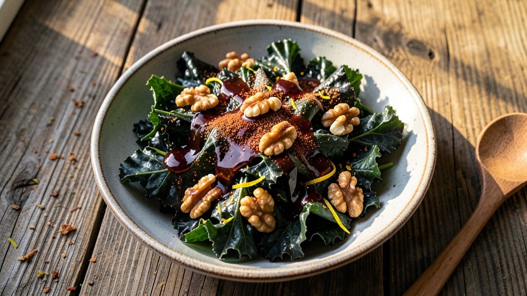 Black Kale Salad Recipe: Smoky Balsamic and Toasted Nut Crunch