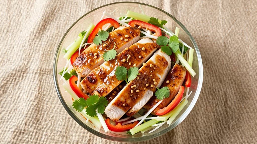 Chinese Chicken Salad With Peanut Dressing Recipe: Crunchy Celery Crowns Over Nutty-Sweet Cream