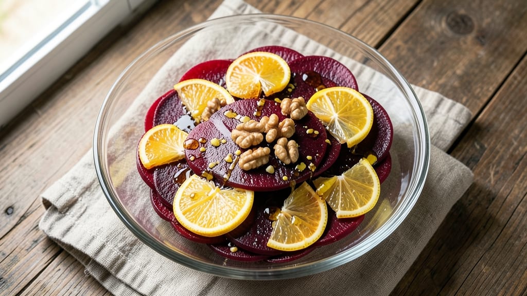 Beet Carpaccio Salad Recipe: Thinly Sliced Ruby Layers With Citrus Zest