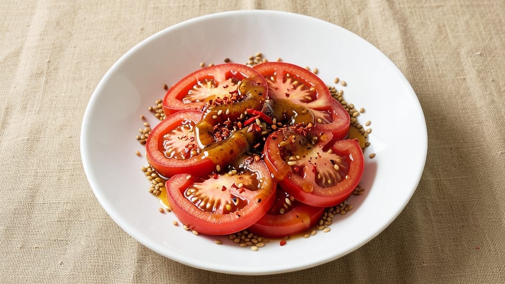 Asian Tomato Salad Recipe: Sweet-Chili Crunch With Umami Kick