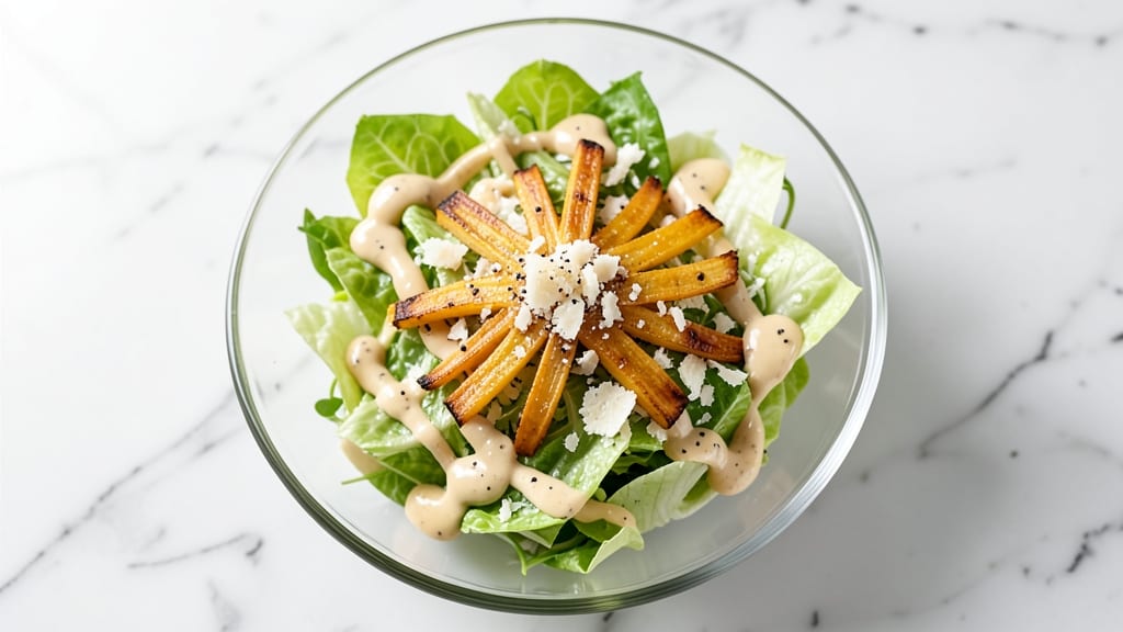 Boa Caesar Salad Recipe: Crispy Celery Crowns Over Anchovy-Parmesan Cream