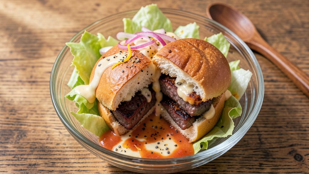 Big Mac Salad Recipe With Thousand Island Dressing: Crispy Bun Bites and Creamy Anchovy Harmony