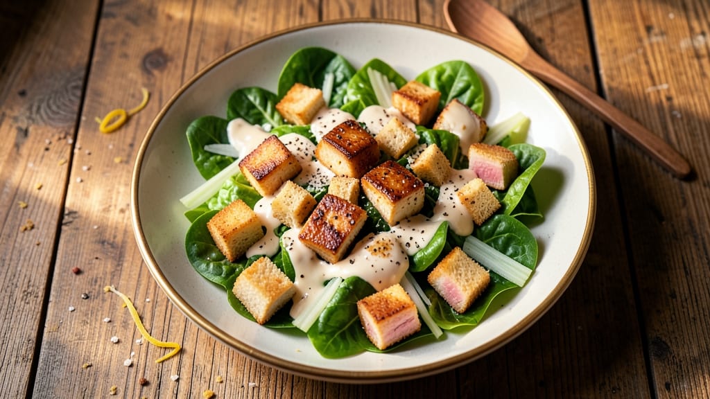 Bowtie Chicken Caesar Salad Recipe: Crispy Chicken and Celery Crown Crunch