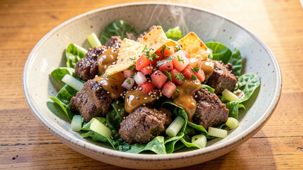 Best Ever Taco Salad Recipe: Crunchy Celery Crowns Over Spicy Beef and Cheesy Layers
