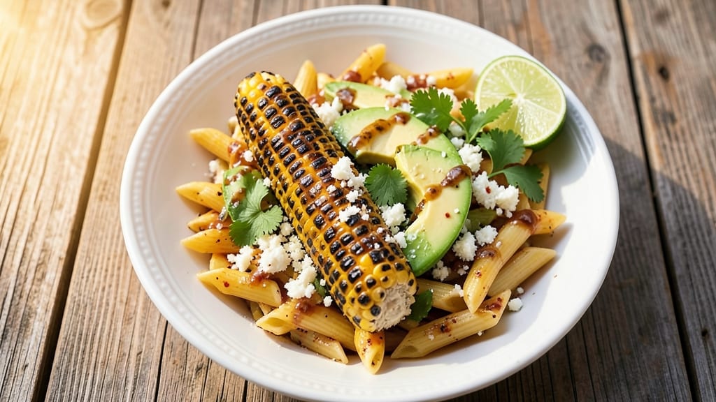 Authentic Mexican Street Corn Pasta Salad Recipe: Charred Corn and Cotija Crunch Fusion