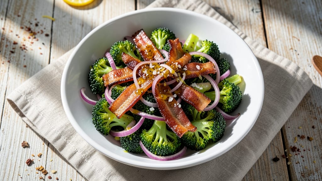 Broccoli Bacon Red Onion Salad Recipe: Smoky Crunch and Sweet Caramelized Bites