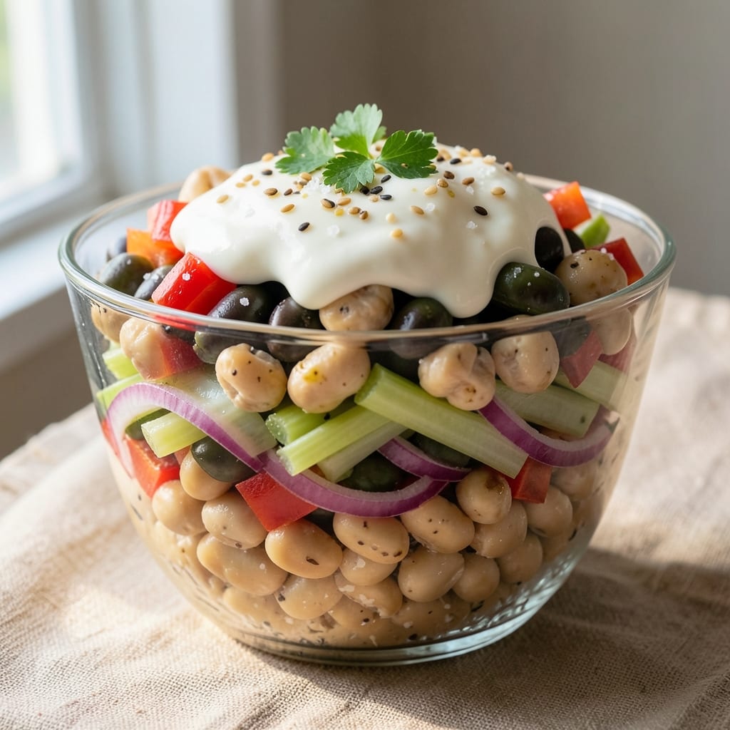 Seven Layer Bean Salad Recipe: Layered Crunch and Creamy Coolness