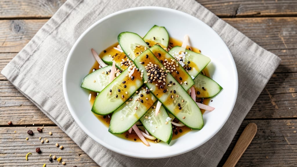 Asian Cucumber Vinegar Salad Recipe: Zesty Rice Vinegar Crunch in 10 Minutes