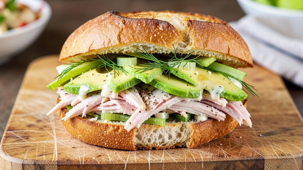 Avocado Chicken Salad Sandwich Recipe: Crunchy Celery Crowns and Creamy Herb Velout Bliss