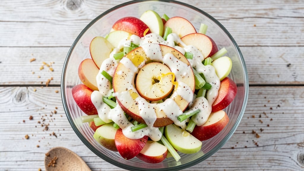 Apple Salad Recipe With Miracle Whip: Crunchy Celery Crowns Over Creamy Dreaminess