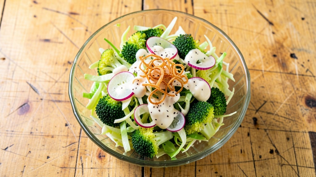 Broccoli and Cabbage Salad Recipe: Crunchy Celery Crowns Over Creamy Ranch Bliss