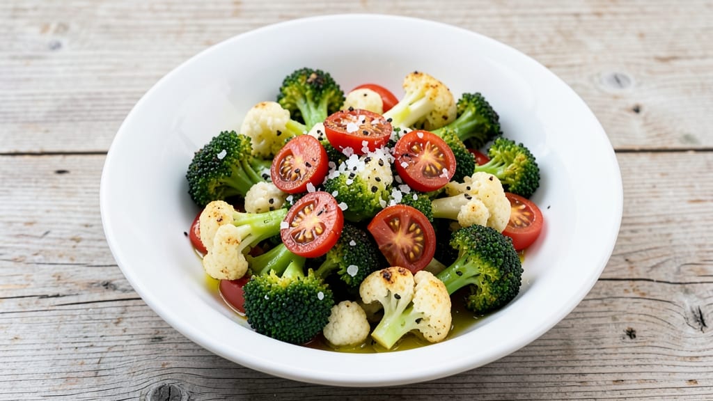 Broccoli Cauliflower Tomato Salad Recipe: Roasted Veggie Crunch Meets Zesty Lemon Dressing
