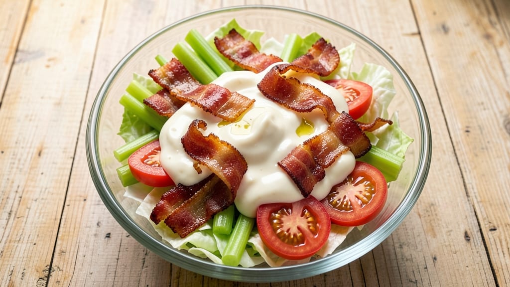 BLT Salad Recipe With Mayonnaise: Crispy Bacon and Creamy Celery Crowns