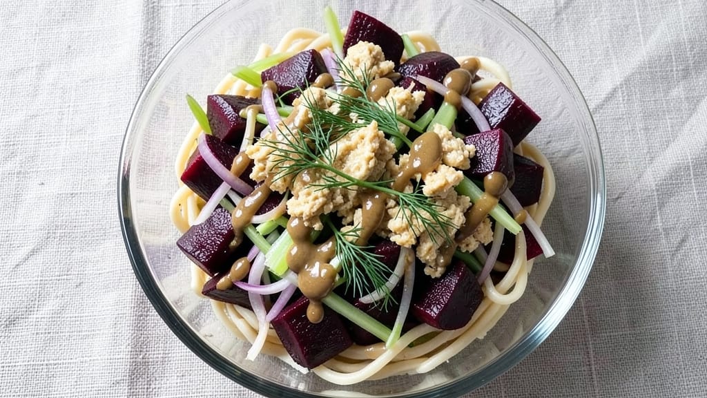 Beetroot Pasta Salad Recipe: Earthy Sweetness Meets Crisp Celery Crowns