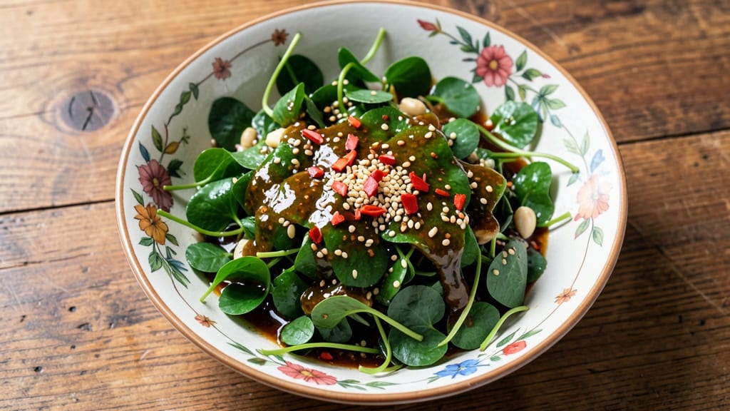 Burmese Pennywort Salad Recipe: Tangy Tamarind and Toasted Sesame Crunch
