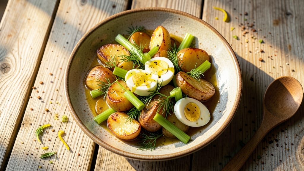 Balkan Potato Salad Recipe: Crisp Celery Crowns Over Zesty Lemon-Dill Bliss