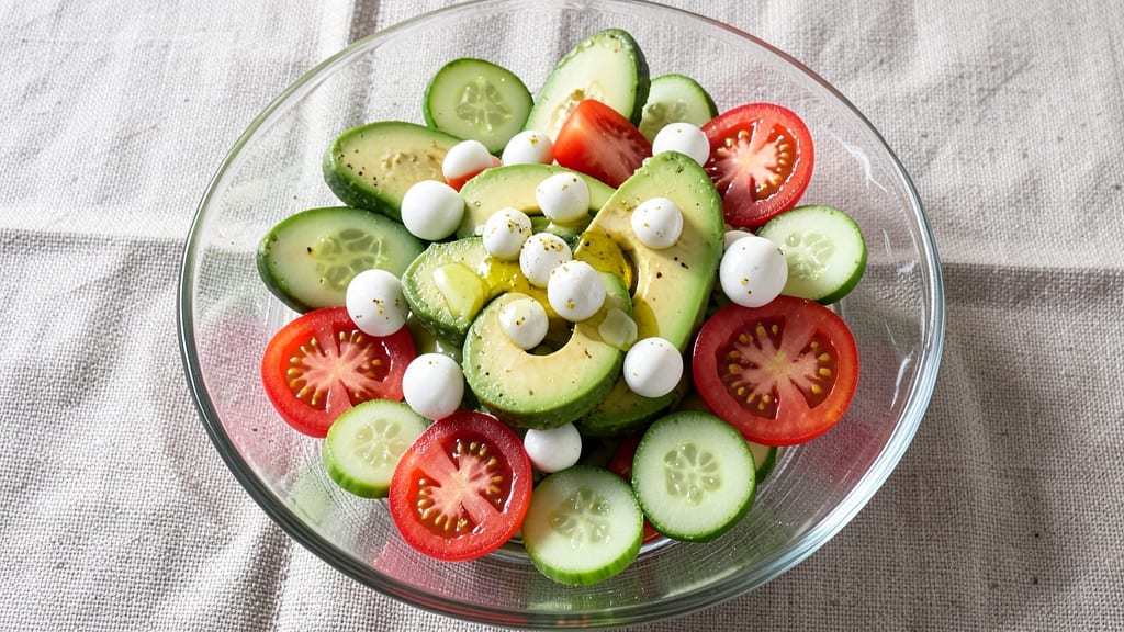 Avocado, Tomato, Cucumber, and Mozzarella Salad Recipe: Bright, Crisp, and Creamy Summer Bites