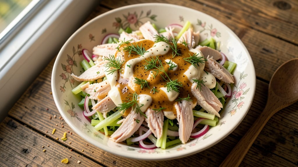 Chicken Salad Recipe With Mayo And Mustard: Crunchy Celery Crowns Over Tangy Dressing Bliss