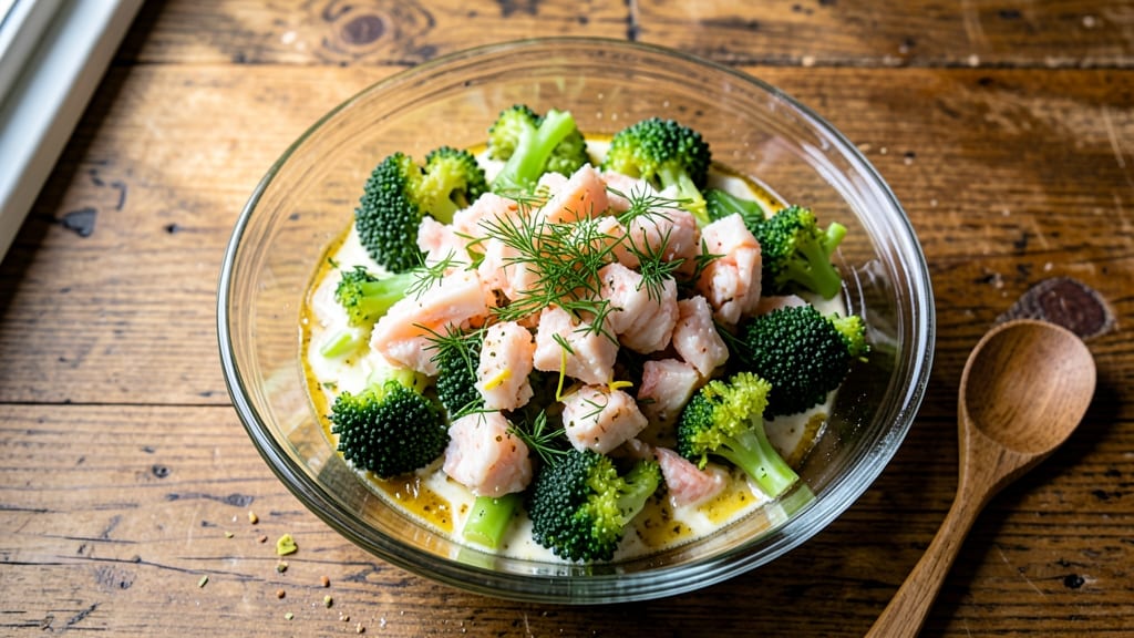 Broccoli Crab Salad Recipe: Crispy Crab Clusters Over Zesty Lemon-Herb Dressing