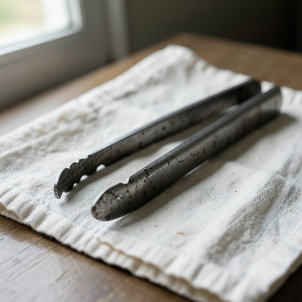 The metal tongs