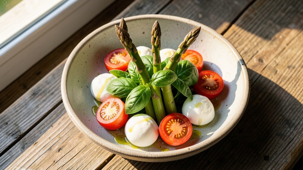 Asparagus Caprese Salad Recipe: Crisp Blanched Stems With Tangy Balsamic Drizzle