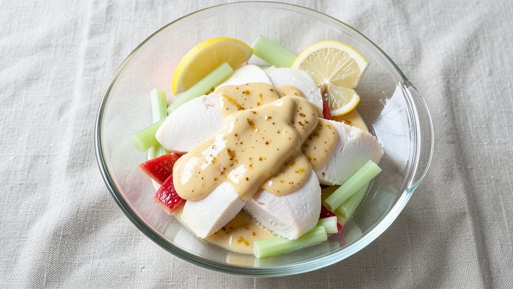Calvin's Bocage Market Chicken Salad Recipe: Crisp Celery Crowns Over Herb-Infused Velouté
