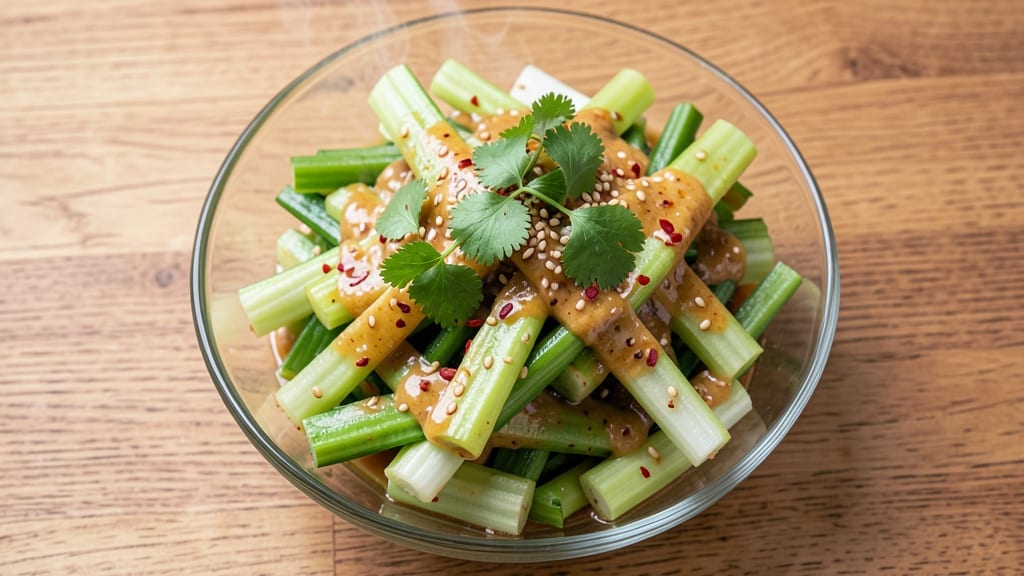 Asian Celery Salad Recipe: Crunchy Crowns With Sweet Chili Lime Dressing
