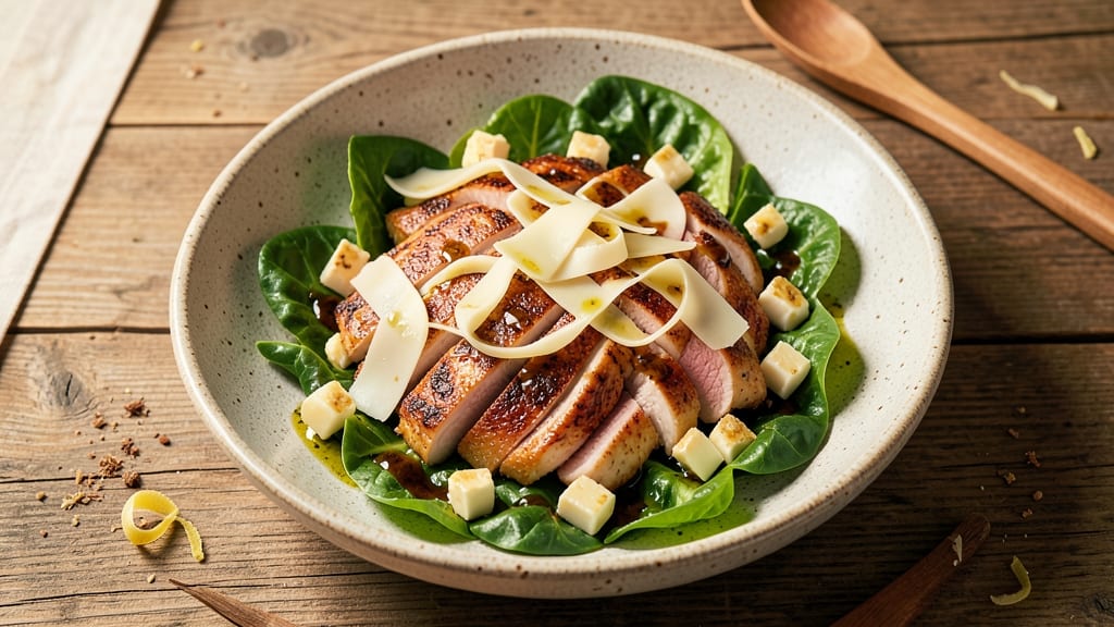 Asiago Salad Recipe: Warm Grilled Chicken and Gooey Fontina Fusion
