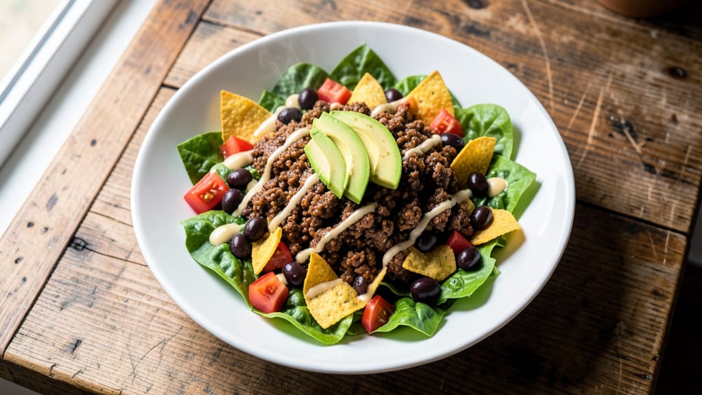 Awesome Taco Salad Recipe: Crunchy Tortilla Chips and Zesty Lime Dressing