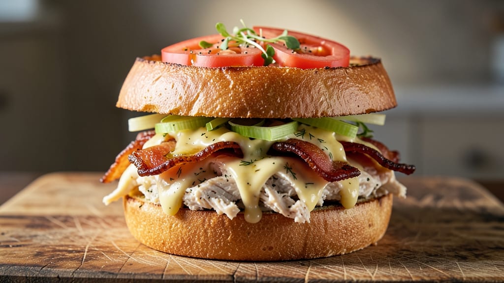 BLT Chicken Salad Sandwich Recipe: Smoky Bacon and Crisp Celery Crown Contrast