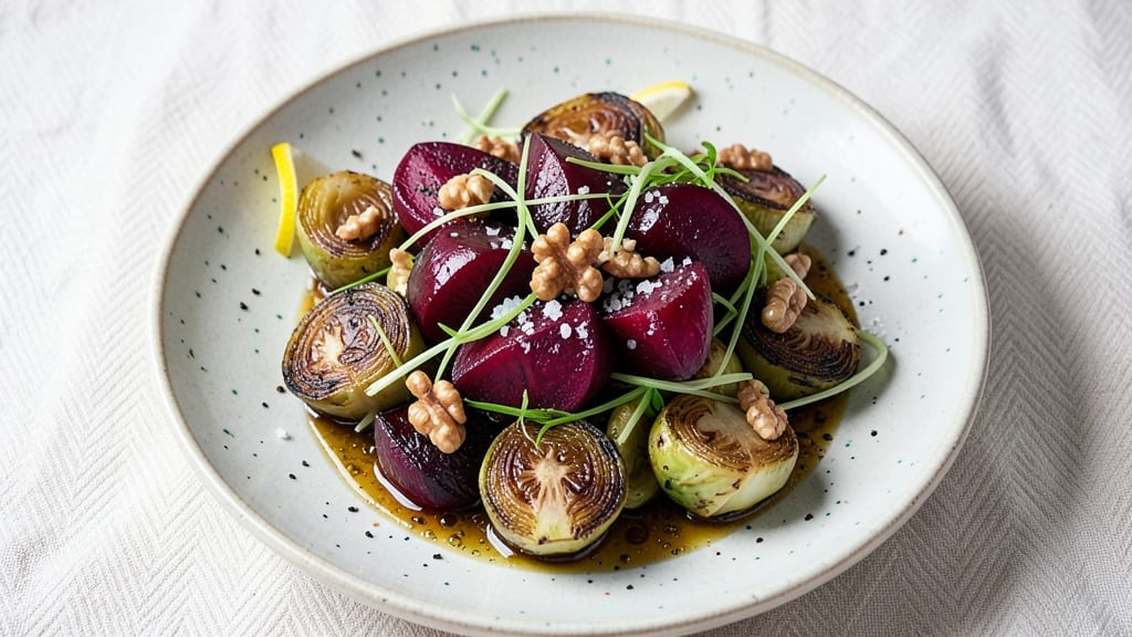 Brussels Sprouts and Beets Salad Recipe: Roasted Earthy Sweetness With Crispy Edges