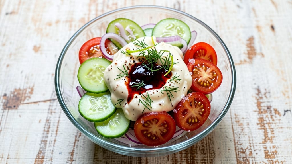 Cucumber Tomato Salad Recipe With Mayo: Cool Creamy Contrast in 10 Minutes