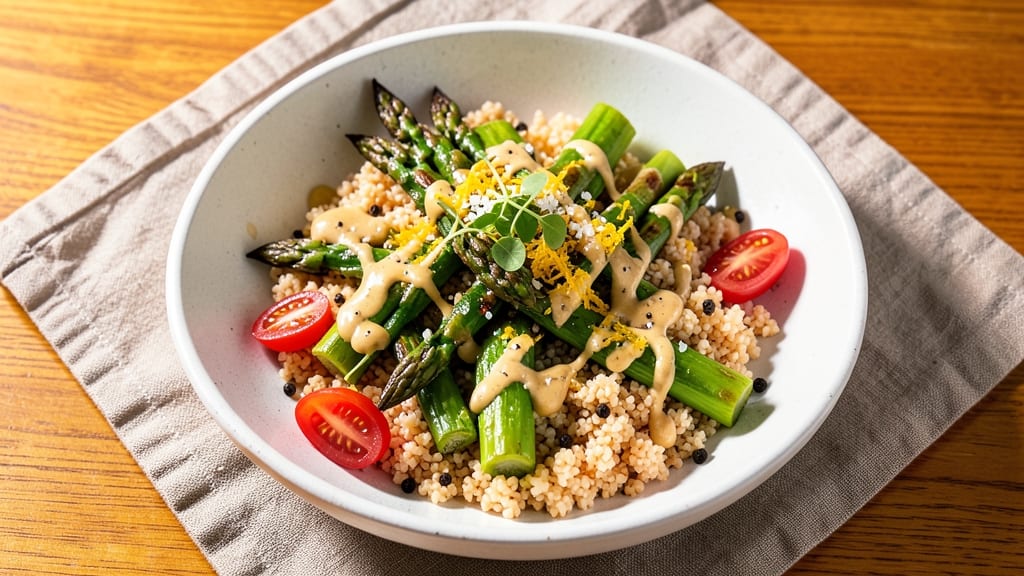 Asparagus Quinoa Salad Recipe: Bright Green Bite With Crispy Edges