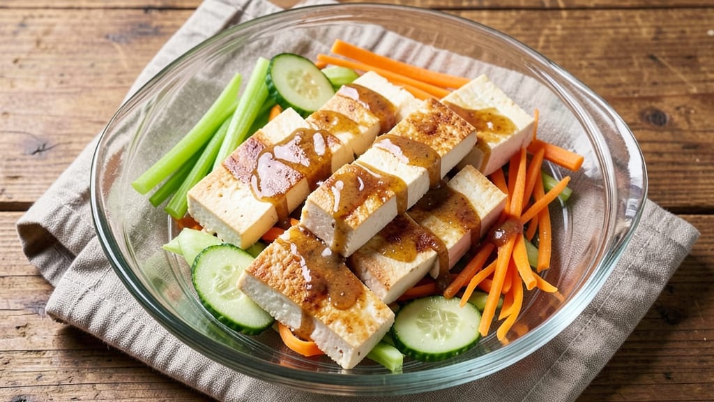 Bean Curd Salad Recipe: Crispy Celery Crowns Over Creamy Sesame-Ginger Bliss