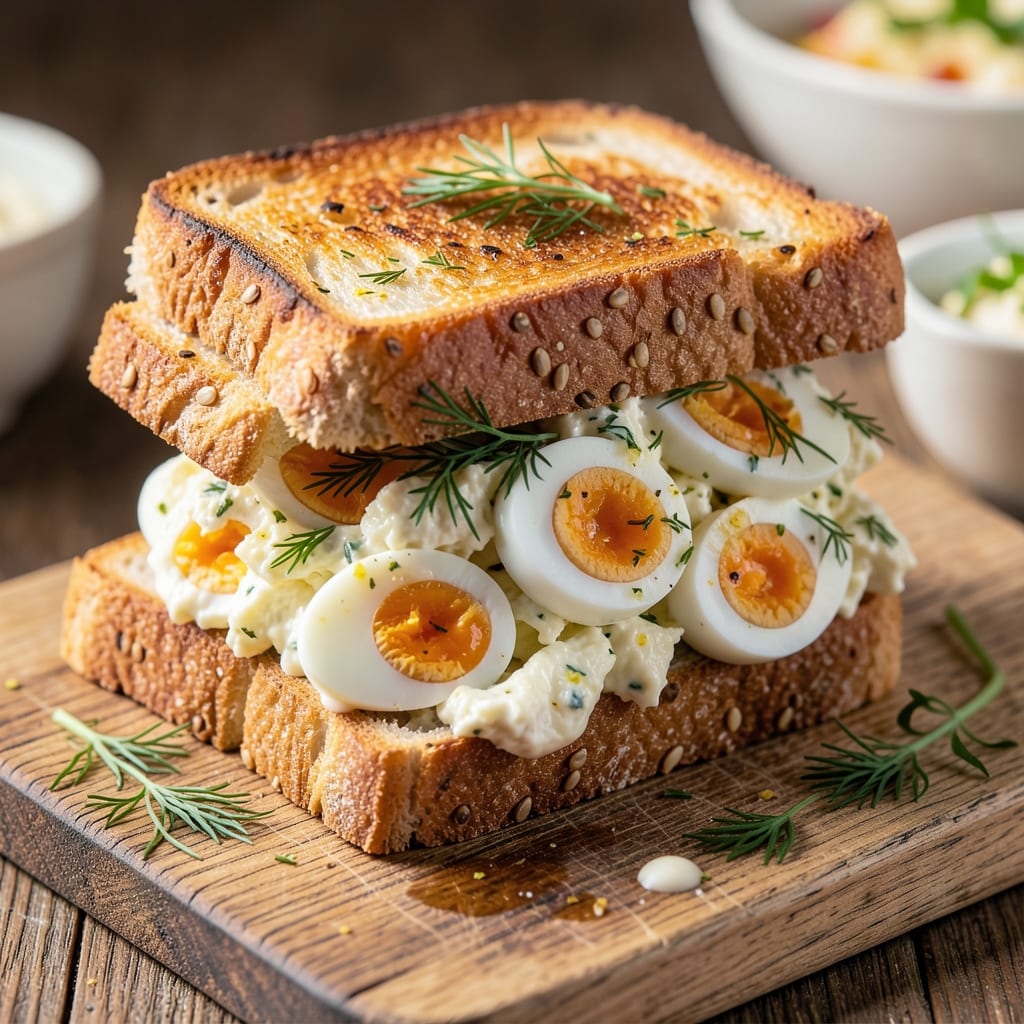 Amazing Egg Salad Sandwich Recipe: Crispy Croutons and Herby Freshness