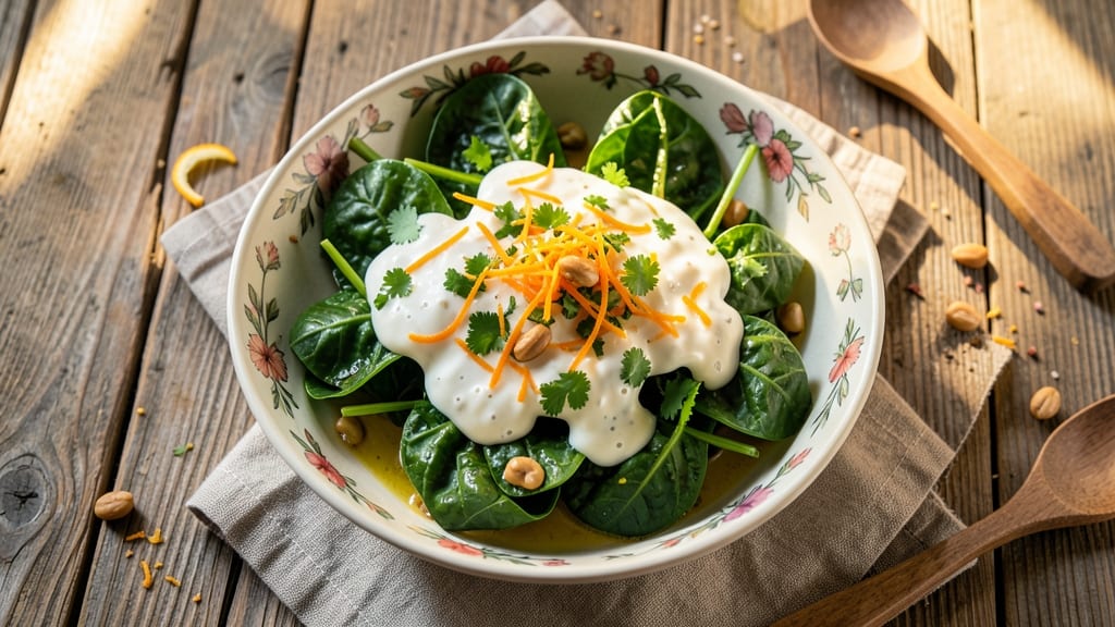 Camote Tops Salad Recipe: Sweet Potato Leaf Crunch Over Creamy Herb Bliss