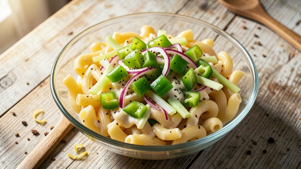 Awesome Macaroni Salad Recipe: Crunchy Celery Crowns With Zesty Herb Kick