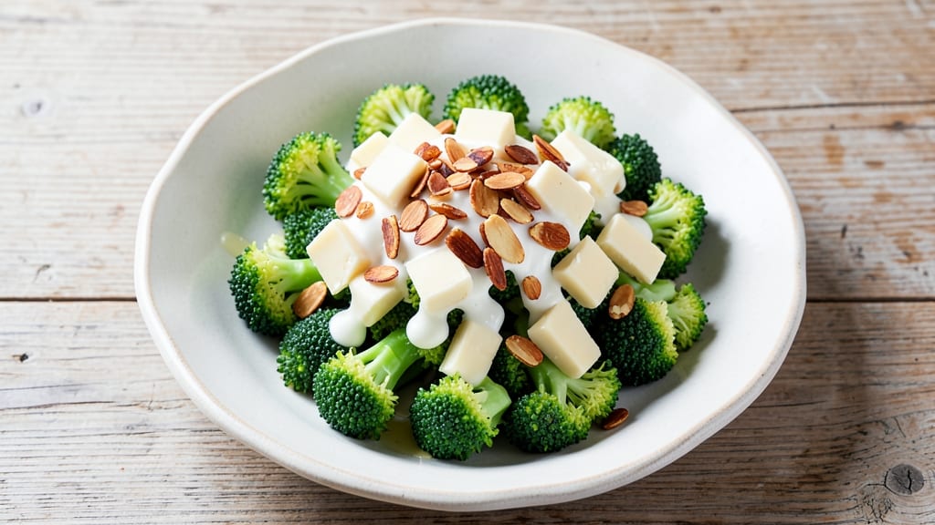 Natasha's Kitchen Broccoli Salad Recipe: Creamy Ranch Velout With Toasted Almond Crunch
